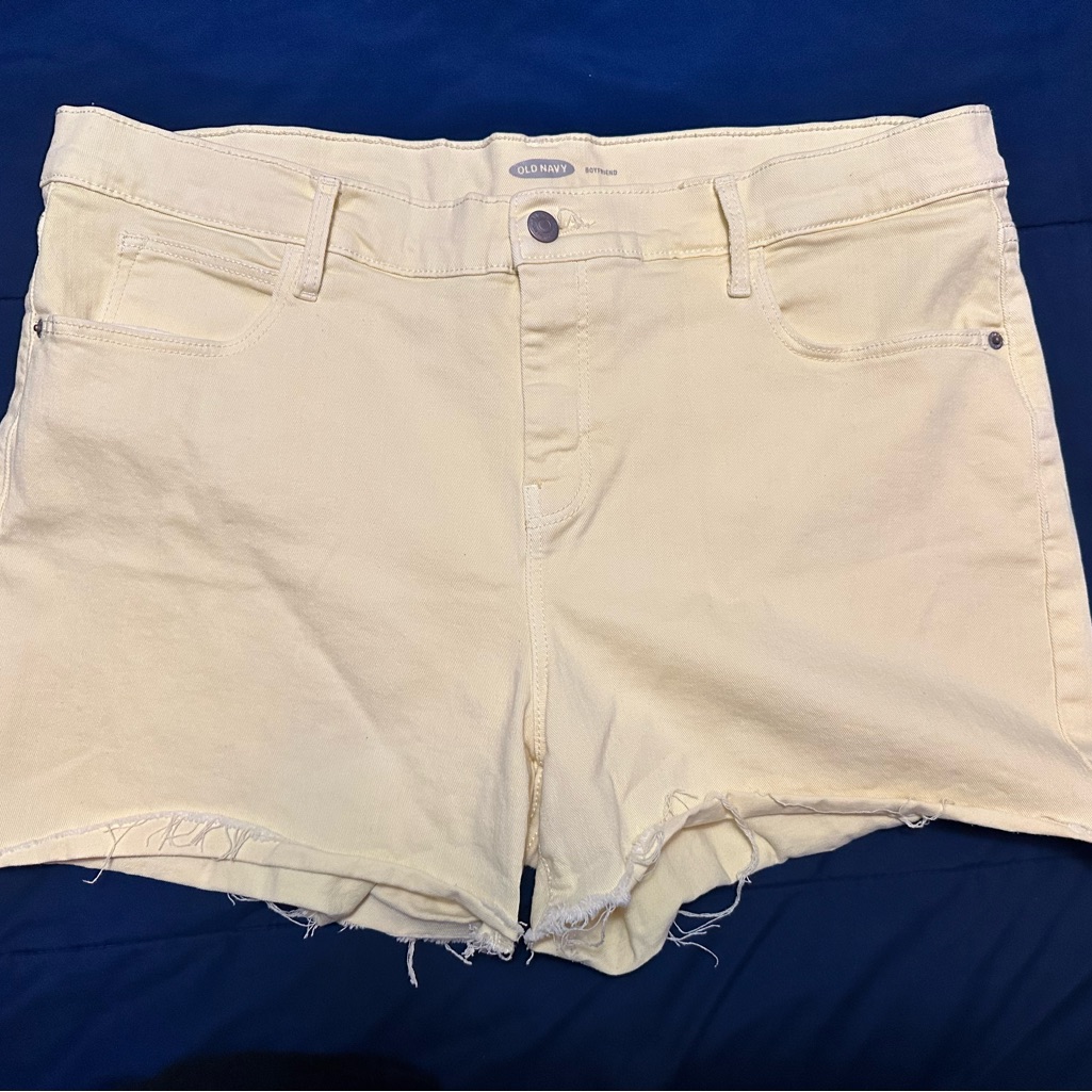 Old Navy Yellow Boyfriend Cut Off Style Denim Shorts